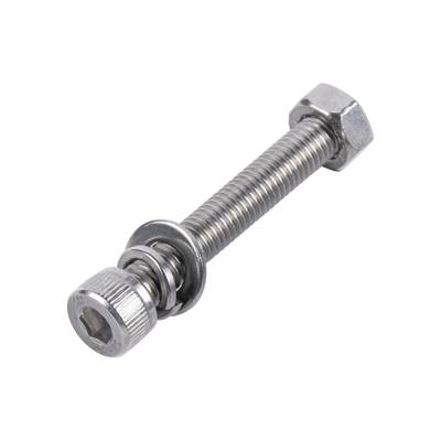 [950-5080-354] 1 Tornillo Allen Milimétrico de Acero Inoxidable  M8-1.25 x 35/ Con 1 Tuerca, 1 Arandela de Presión y 1 Plana / Para Montajes de Módulos Foto Voltaicos .