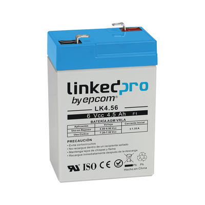 Batería de respaldo 6 V | 4.5 Ah | AGM | Especial para Seguridad Electrónica | UPS  | Sistemas de Emergencia  | Vida útil 5 años | Terminales F1  + Adaptador F2