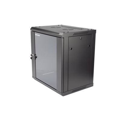 [DS-XS6412-S/B] Gabinete para Montaje en Pared - Piso / Puerta de Cristal Templado / Cuerpo Fijo / 12 Unidades de Rack / 19" / Fabricado en Acero