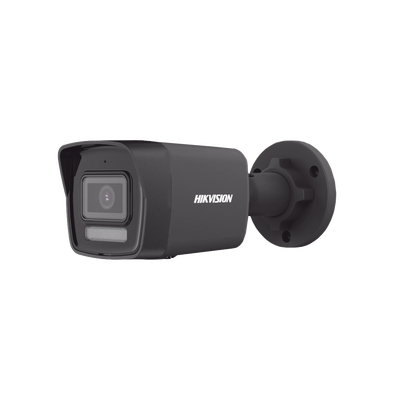 [DS-2CD1043G2-LIUF/BLACK] [Dual Light] Bala IP 4 Megapixel / Color Negro /  Lente 2.8 mm / 30 mts IR + 30 mts Luz Blanca / Micrófono Integrado / ACUSENSE Lite / Exterior IP67 / H.265 / PoE  / Micro SD