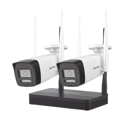[NKS422W0H] Kit IP Inalámbrico 2 Megapixel (1080p) / NVS 4 Canales / 2 Cámaras Bala para Exterior con Lente 2.8 mm y Dual Light (30 mts IR + 20 mts Luz Blanca) / Audio Bidireccional (Micrófono y Bocina) / Soporta Micro SD de 512 GB