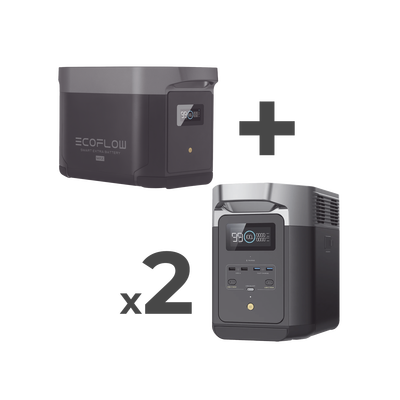 [DLT2MAX-2BP] Kit de Estación de Energía Portátil 2048Wh + 2 Baterías Externas 2048Wh (6144Wh Totales)