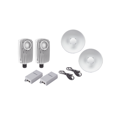 [C6XPTPKIT4] Kit de 2 radios C6X con 2 antenas de (25 dBi), rango de frecuencia extendida (5.1 a 6.4 GHz),  incluye inyector POE, cable de alimentación y 2 FLEXIMOUNT-XL para alineación