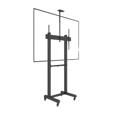[EMFS1B1] Montaje de Piso Móvil para Pantallas de  65 in a 100 in | vesa 100 x 100 hasta 1000 x 600 | carga maxima soportada 120kg| Fabricado en aluminio y acero