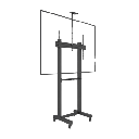 Montaje de Piso Móvil para Pantallas de  65 in a 100 in | vesa 100 x 100 hasta 1000 x 600 | carga maxima soportada 120kg| Fabricado en aluminio y acero