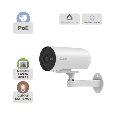 [CS-H5/3MP/POE] Cámara IP Exterior PoE / Color Night Vision / 3 Megapixel (2K) / AI Detección Humana y Vehiculos / H.265 / Vision Nocturna a Color / IP67 / Audio Bidireccional / Luz y Sirena / Micro SD