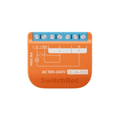 [SWITCHBOTRELSW1PM] Switch Relevador Inteligente conectividad inalambrica Wifi y BLE / Medición de Consumo / Control de Encendido Apagado / Compatible con asistentes de voz / Dimensiones 42x36x16 mm