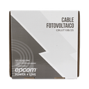 Cable Fotovoltaico Negro / Cobre Estañado / 6 mm² (10 AWG) / 2000V / Rollo de 25 m / / UL 4703 y TUV