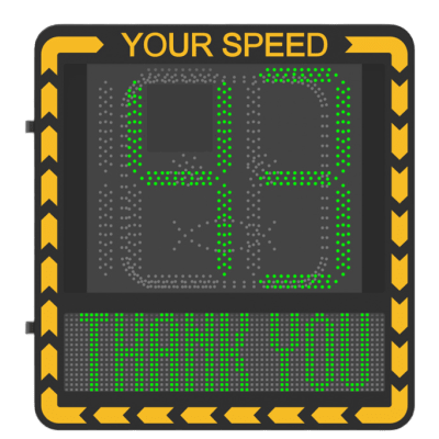[YJP7681-188-RL/GLE] Pantalla LED de Señalización de Velocidad por Radar / Detección de Velocidad en Tiempo Real / Rango de Detección de 100 m / Hasta 32 Objetivos Detectados / Pantalla LED de Alta Visibilidad / Instalación en Carril o Later