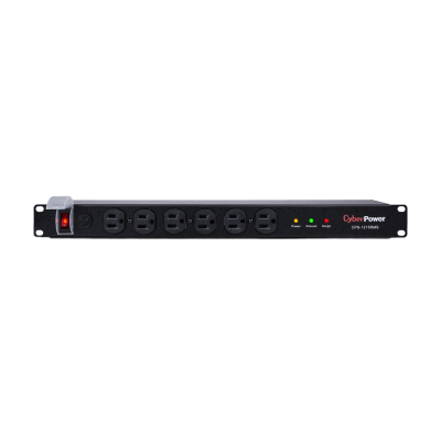[CPS1215RMS] PDU Básico Para Distribución de Energía con Supresor de Picos, Con 12 Tomas NEMA 5-15R Traseras, 1UR, 15 Amp, 120 Vca, 1800 Joules de Protección