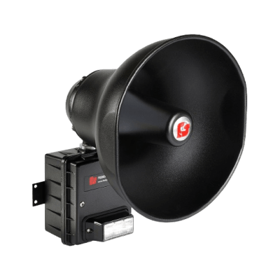 [I-IP15-R] Altavoz IP para Señalización, 15 W Potencia con luz LED Rojo Alta Intensidad, PoE+ 802.3at, NEMA 4X uso en Interior-Exterior, 112 dB a 10 pies (3 m)