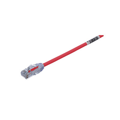 [UTP28X1MRD] Cable de Parcheo UTP Cat6A, CM/LSZH, Diámetro Reducido (28AWG), Color Rojo, 1 Metro (3.28 Pies).