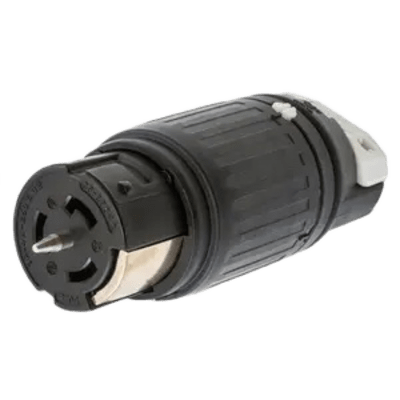 [HUB-CS83-64C] Conector Industrial de Bloqueo / 50A 3-Fases Delta 250V CA / 3-Polos 4-Hilos/ Conector Hembra / Color Negro y Blanco