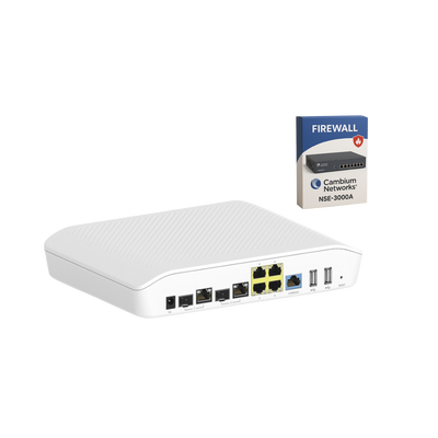 [NSA3000KIT2] Kit Router/Firewall con licencia incluida NSE-SUB-3000-3 / función SD-WAN NSE3000 / 2 puertos WAN Gigabit + 2 SFP combo / 4 puertos LAN Gigabit / Gestión Unificada de Amenazadas / Administración desde la Nube / Hasta 1,000 dispositivo