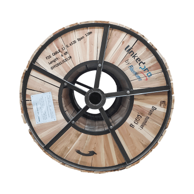 Carrete de 4 Km Fibra Óptica Aerea Figura 8 Armada Antirroedor G.652D, Monomodo de 12 Hilos, Exterior,  Span 120