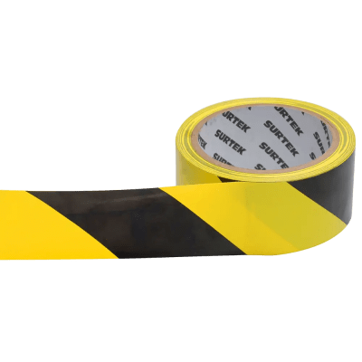 Cinta de Señalización / Adhesivo Acrílico / Espesor 0.105 mm / Colores Amarillo-Negro / Ancho 48 mm / Largo 18 m / Alta Visibilidad