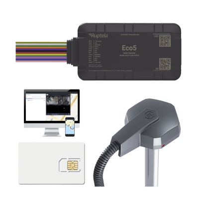 [ECO5KITFUEL2] KIT Dispositivo de Rastreo Vehicular/ Sensor nivel de combustible cableado / Conectividad LTE Cat1 y LTE-M / BLE 5.0 / GNSS U-blox / Carcasa IP54 / Batería Interna de Respaldo / Detecta Interferencias / Incluye: EPCOMGPSCODE, TD6001000 y SIM500MB2Y