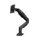 Brazo Ajustable para Monitor Ergonómico / Compatible con Monitores de 17" - 30" / Capacidad de Peso hasta 9 kg / Rotación 360° / Inclinación +85° a  -30° / Giro 180° / Ajuste de Resorte de Gas / Color Gris