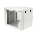 Gabinete de Pared de 9U con Puerta de Cristal Templado, 479.5 mm de Profundidad, Rack de 19'', Acero Reforzado Gris Mate