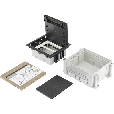[SM-CPAV-2] Caja de Suelo Simon Serie S / Para Voz, Datos o Contactos Eléctricos / Capacidad para 2 Módulos / Con Registro Integrado para Fijación en Concreto / Profundidad Ajustable de 70 a 100 mm (2.76 a 3.94 pulgadas) / Alta Resistencia Mecánica y Térmica
