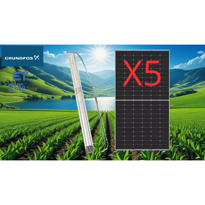 [KIT15SQF290610WB] Kit De Bombeo Solar/ Bomba 2.5 Kw / 5 Módulos Solares 610w