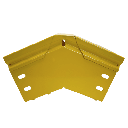 CHFIBER CURVA VERTICAL EXTERIOR A 45° DE ALUMINIO PERALTE 4" ANCHO 4" RADIO 8" CON RECUBRIMIENTO EN PINTURA EPÓXICA, INCLUYE TAPA , UN PAR DE COPLES Y TORNILLERÍA.