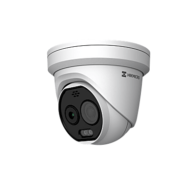 [HM-TD1218-2/G0/T1A] HIKMICRO Turret IP Bi-Espectral (Térmica + Óptica)/ 160 X 120 (1.8 mm) + 5 MP (2 mm) / Detección Temperatura -20°C a 150°C / Alarma Incendio y Fumar / VCA 3.0 (Vehículos 60 Mts + Humanos 20 Mts) / IP67 / Dual Light / Po