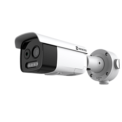 HIKMICRO Cámara Bala IP Térmica y Óptica Dual / Análisis de Video (VCA 3.0) para Protección Perimetral / Detección de Incendios y Fumar / Medición de Temperatura -20°C a 150°C