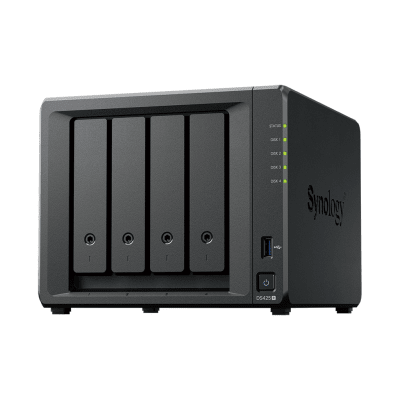 [DS425+] NAS DiskStation DS425+ | 4 Bahías | Intel Celeron J4125 2.7 GHz | 2 GB DDR4 / 2.5GbE + 1GbE | 2 Puertos USB 3.2 Gen 1 | 2 Ranuras M.2 NVMe | Hasta 80 TB | Synology DSM.