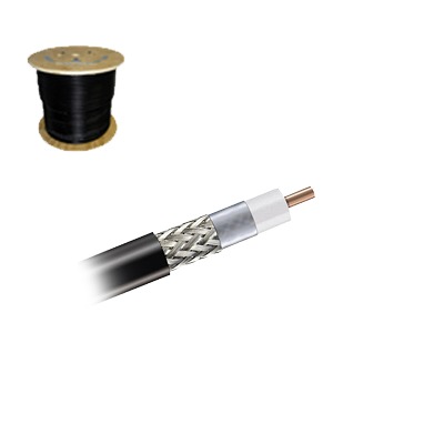 [CNT-195/1000] Cable Coaxial de Malla de Cobre EstaÑada, 50 Ohms, Retardante de Fuego, Carrete de 305 Metros (1000 Pies)