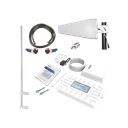 Kit PLUS de Amplificador de Señal Celular 5G / Penta Banda / Soporta 2G, 3G, 4G y 5G / Compatible con TELCEL, AT&T, MOVISTAR y OMV / Cobertura hasta 250 m2 / Incluye Antenas, Jumpers coaxiales y mástil.