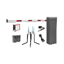 Kit COMPLETO Barrera Izquierda XBS Con Corona LED / Brazo de 5.5 Metros / Incluye Sensor de Masa, Transformador, Lazo Magnético, Ancla, Fotoceldas y 2 Controles Inalámbricos