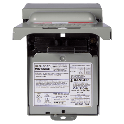 [WN2060U] Interruptor de seguridad 2x60Amp. Nema 3R, Sin Portafusible