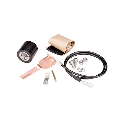 [223-1584] Kit de aterrizaje Estándar para cable coaxial de 1/4", 3/8", CNT-400, 9913. Longitud del conductor 60".