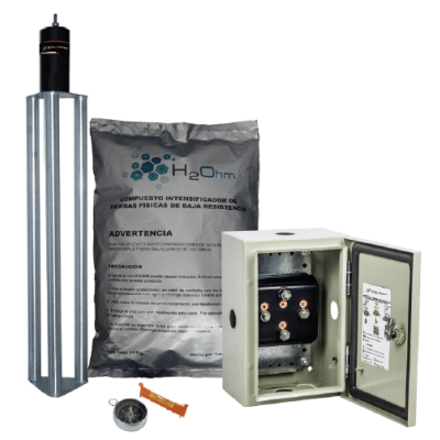 [TG-70KAI] Kit de puesta a tierra de 70 A con Electrodo de Acero Inoxidable, Filtro, Acoplador y Compuesto H2Ohm.