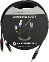 Cable 3.5mm a 2 RCA, conectores negros, con diferenciador de blanco y rojo en RCA MT380-RD - MT380-WH - MTP3C-BG, length 5m