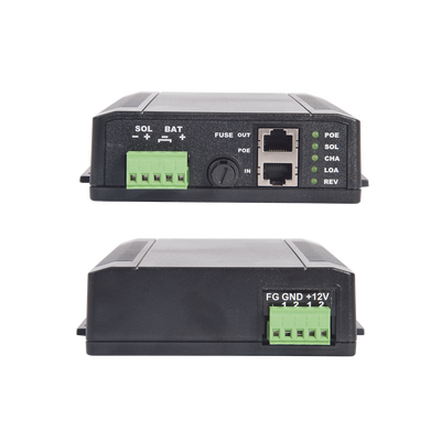 [SYSPOE1224] Controlador Solar POE, Entrada 12 Vcc Hasta un Panel Solar de 125 Watts, Salida PoE Pasivo en 24 Vcc Hasta 20 Watts Máximo.