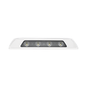 Luz de escena, 4 LED, bisel blanco, 12–24VCD, LED blanco y lente transparente