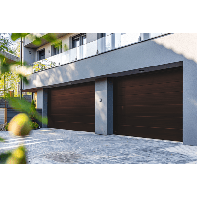 [SECGAR-108B] Sección para puerta de Garage / Lisa / Imitacion Madera / BLACK WALNUT/ Para GARAGE108B / Estilo Americana.