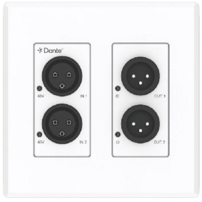 [EPPWPD22XLR] Extensor de Audio Analógico XLR a Dante® | 2 Entradas y 2 Salidas | Conversión Digital de Audio | PoE IEEE 802.3af | Phantom Power 48V | Latencia Configurable 1-5ms | Rango Dinámico >90dB