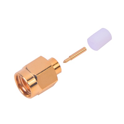 [RSA-3500-1-141] Conector SMA Macho para cable Semi-Rígido de 0.141" de Diámetro, Oro/ Oro/ Teflón.