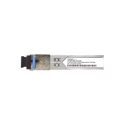 Transceptores Ópticos Bidireccionales SFP (Mini-Gbic) / Monomodo 1310 & 1550 nm / 1.25 Gbps / 1000BASE-BX / Conector SC/UPC Simplex / DDM / Hasta 3 km / 2 Piezas