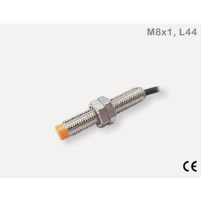 [IBT8-N02PA-D3Y2] Sensor Inductivo de Proximidad Cilíndrico IBT8-N02PA-D3Y2 / M8 8x8x44 mm / Cable 3 Hilos 2M / PNP N.O. / Rango Detección 2 mm / IP67 / −25...+70°C