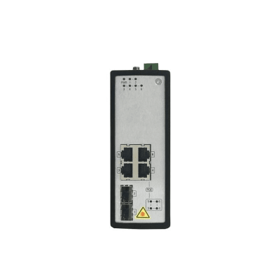 [DS-3T0506P] Switch Industrial No Gestionado PoE Gigabit / 4 Puertos RJ45 + 2 Puertos SFP Fibra / 120W PoE Budget / 30W por Puerto / -40°C a 75°C / Metal IP30 / Dual Power Input