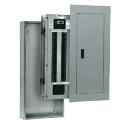 [P1E30MC250ATS] Tablero de alumbrado P1, 30 circuitos, Barras en aluminio 250 AMP, Frente de sobreponer, Sin zapatas principales.