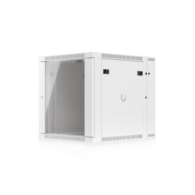 [UACC-RACK-12U-WALL-SW-G] UACC Rack Cabinet 12U (600 x 703 mm) - Gabinete Cerrado para Montaje en Pared con Puerta Frontal de Vidrio Templado, Puerta Trasera Abatible (Swing-Out) y Paneles Laterales Removibles con Llave