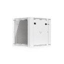 UACC Rack Cabinet 12U (600 x 703 mm) - Gabinete Cerrado para Montaje en Pared con Puerta Frontal de Vidrio Templado, Puerta Trasera Abatible (Swing-Out) y Paneles Laterales Removibles con Llave