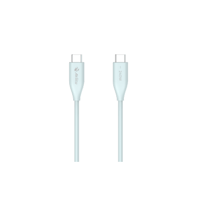 Cable de Carga USB-C a C 1.5 Metros / Tecnología GaN (Nitruro de Galio) / Fast-Charging  / Potencia 240W / Velocidad Transferencia 480 Mbps / Material Silicona No Tóxica /  Conector Aluminio Anodizado