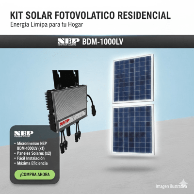 [BDM1000LVKIT] Kit Solar Interconexion  / 1kW  127Vca / Microinversores HOYMILES / Montaje Incluido
