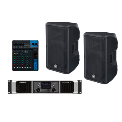 [CBR12KIT/PA] Kit Refuerzo Sonoro y Mixer | Incluye 2 Bocinas CBR12 | Amplificador PX5 | Mezclador MG10 | Ideal para PA